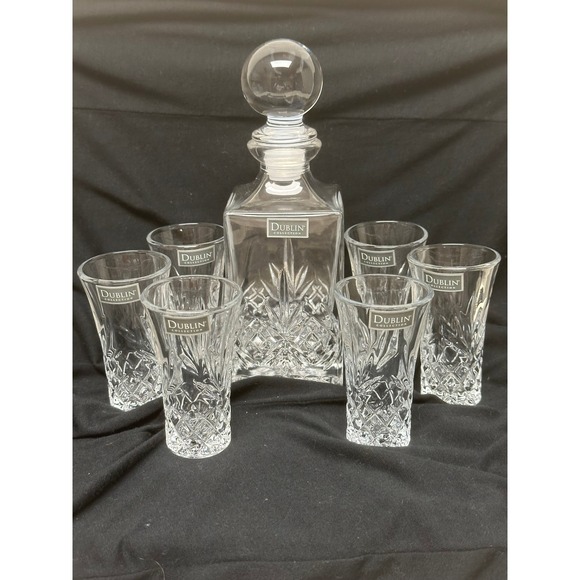 Dublin Other - Elegant Dublin Collection Crystal Decanter Set with 6 Cordial/Liqueur Glasses